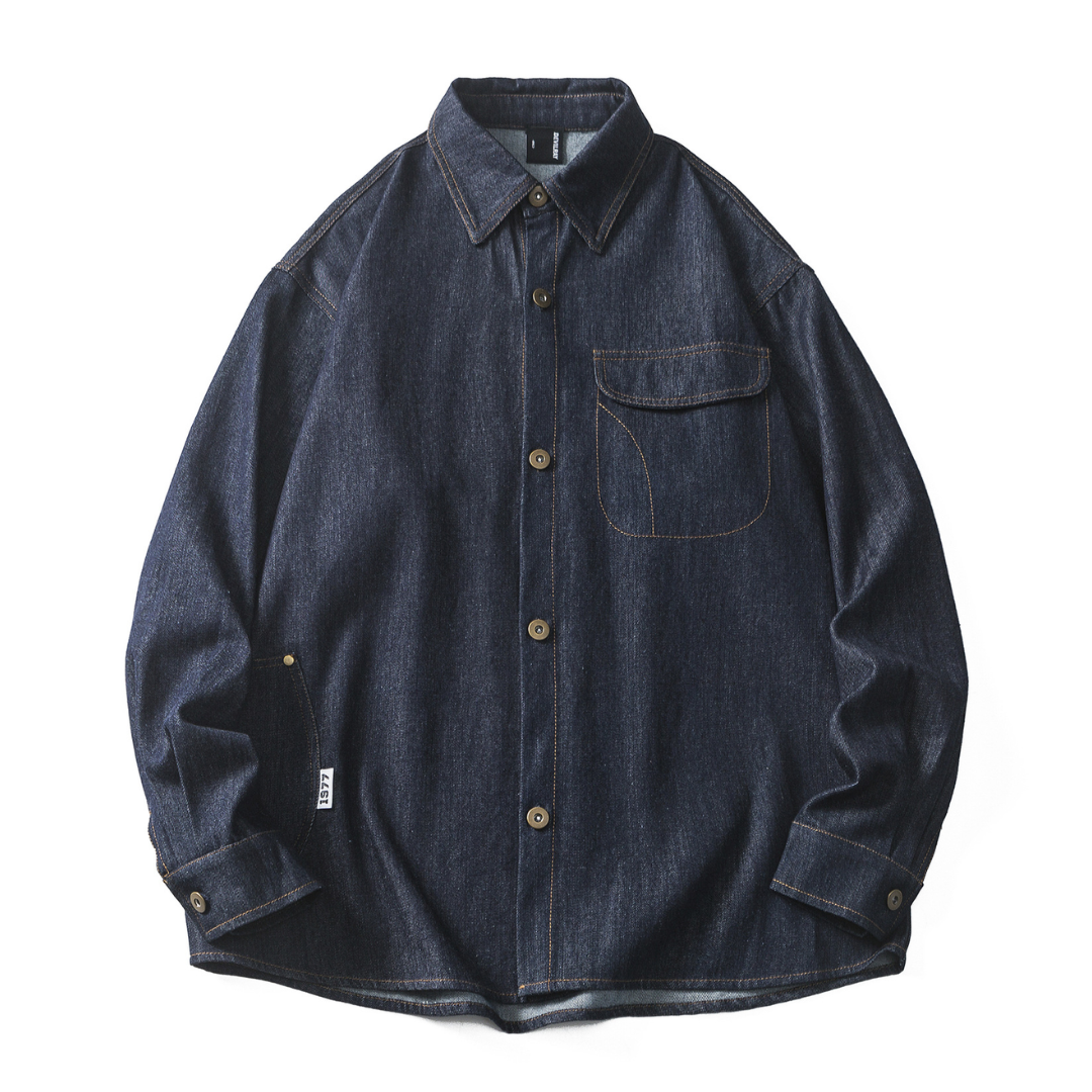 ステッチポケット　デニム　シャツジャケット　N1255