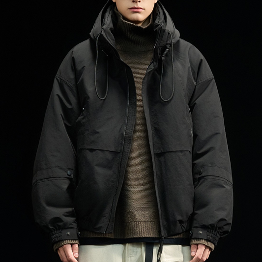 [YMORIGINAL] White Duck Down High Neck Hooded Jacket N854