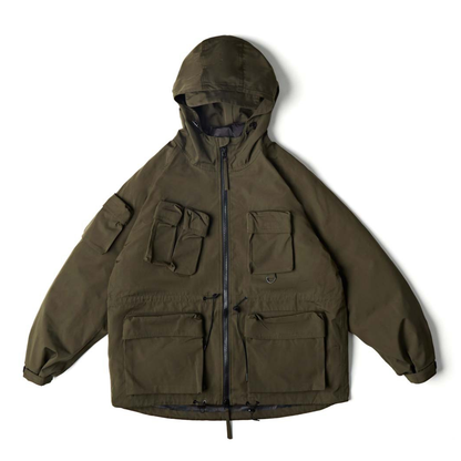 カーゴポケット　ダウン　フードジャケット　N877