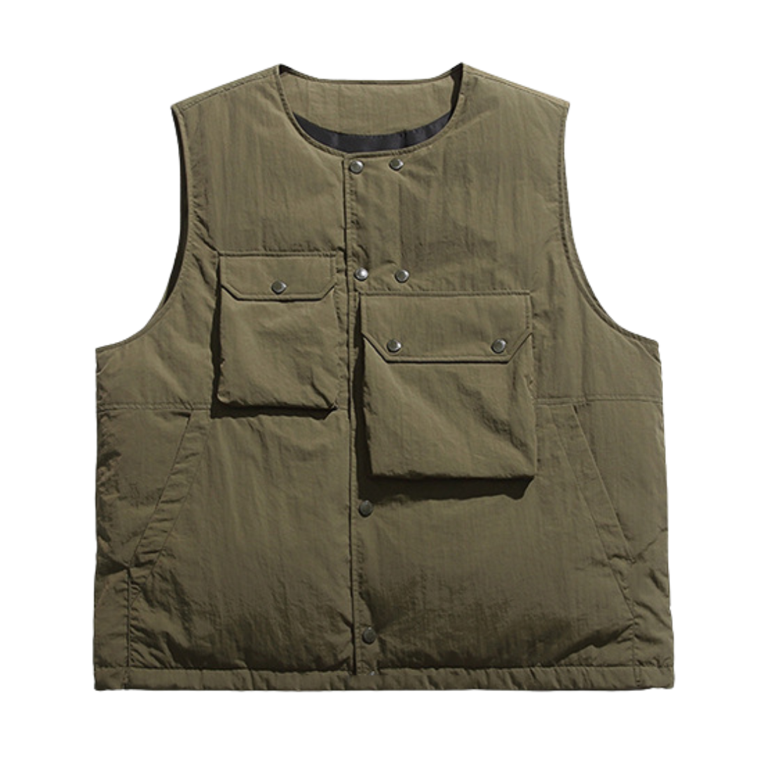 アシンメトリーポケット　パテッド　ベスト　N1332