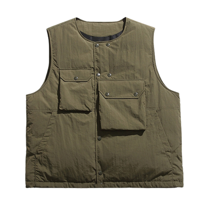 アシンメトリーポケット　パテッド　ベスト　N1332