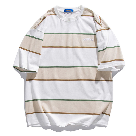 ワイドボーダー　ワンポイント　Tシャツ　N1415