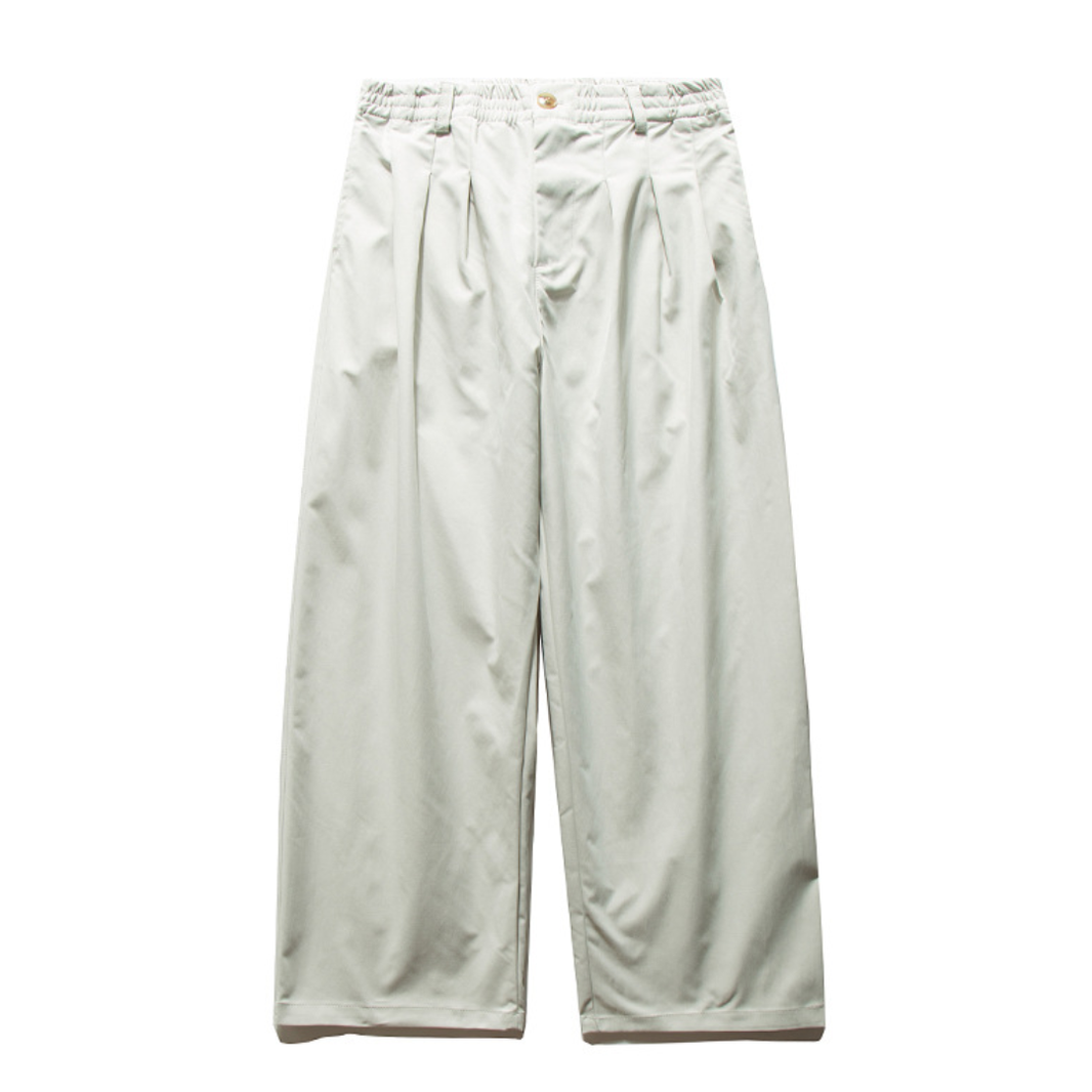 Polyester Multi-Tuck Wide Chino Pants N1686 ライトベージュ