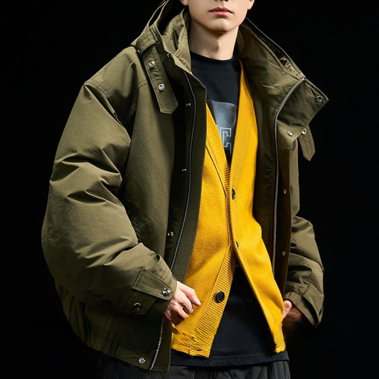 【Y.M.ORIGINAL】ホワイトダックダウン　フードベルテッド　ジャケット　N864