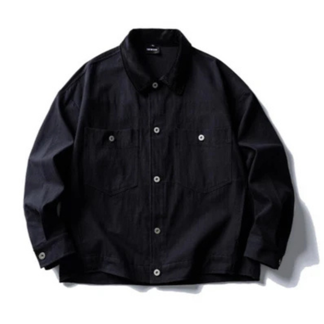 コーデュロイカラー ブラックジャケット N702