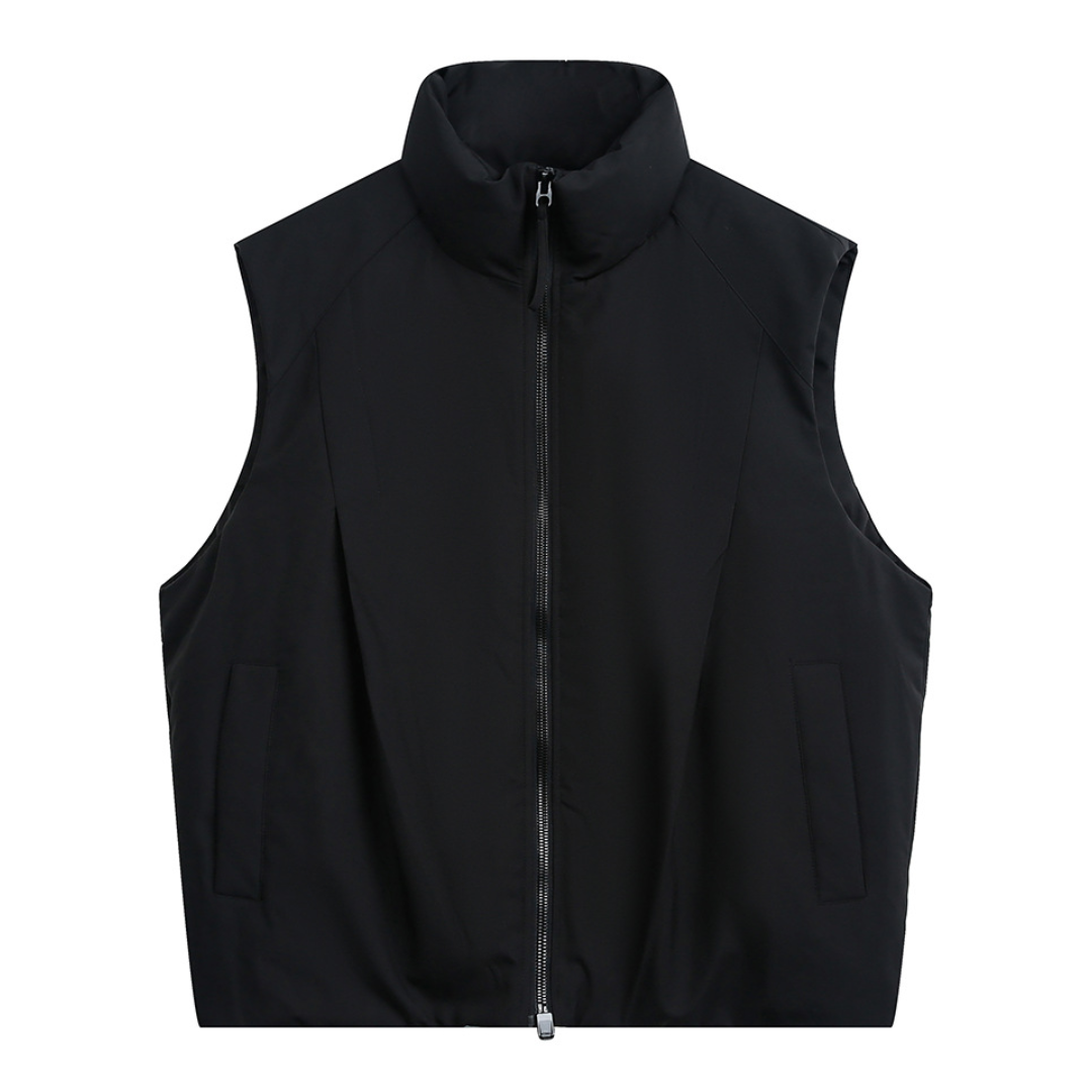 Faux layered wool polo collar knit N748