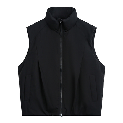 Faux layered wool polo collar knit N748