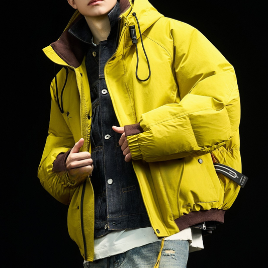 【Y.M.ORIGINAL】ホワイトダックダウン　ロゴプリント　ジャケット　N859