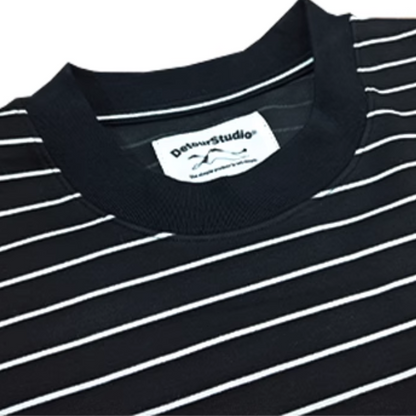 ラウンドヘム　ラベル付き　ボーダー　ロングスリーブTシャツ　N295