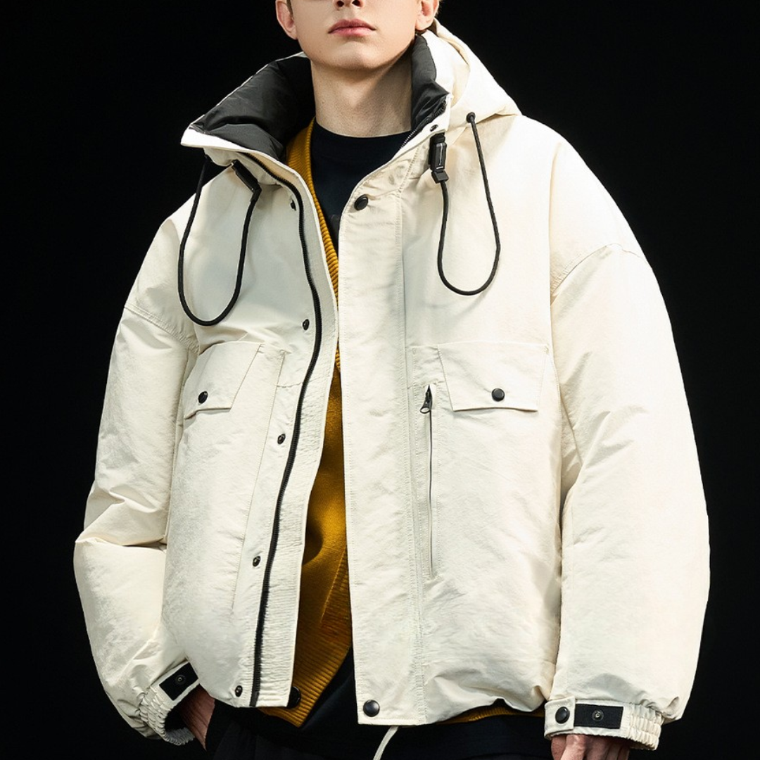 [YMORIGINAL] White Duck Down Utility Hooded Jacket N857