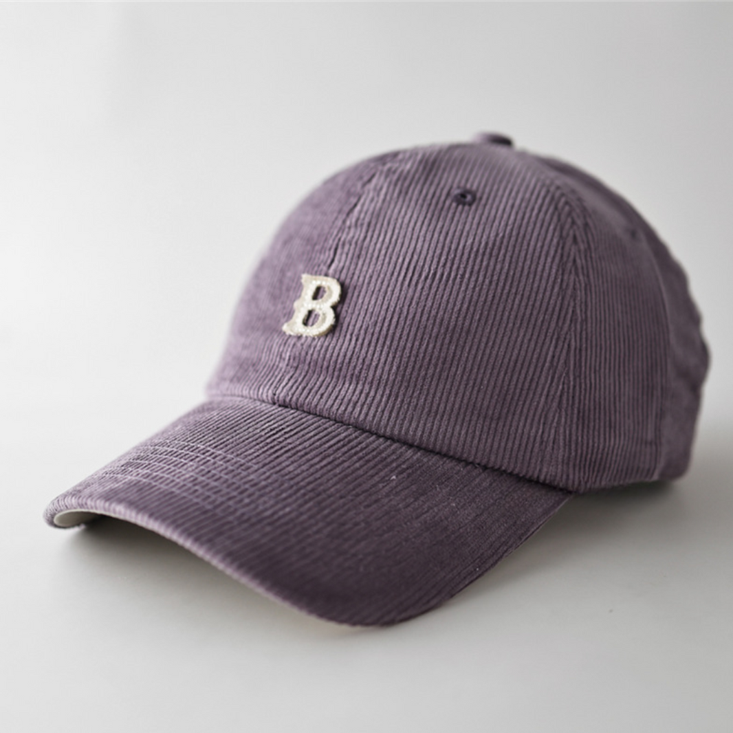 【B】ポイントロゴ コーデュロイキャップ N597 パープル