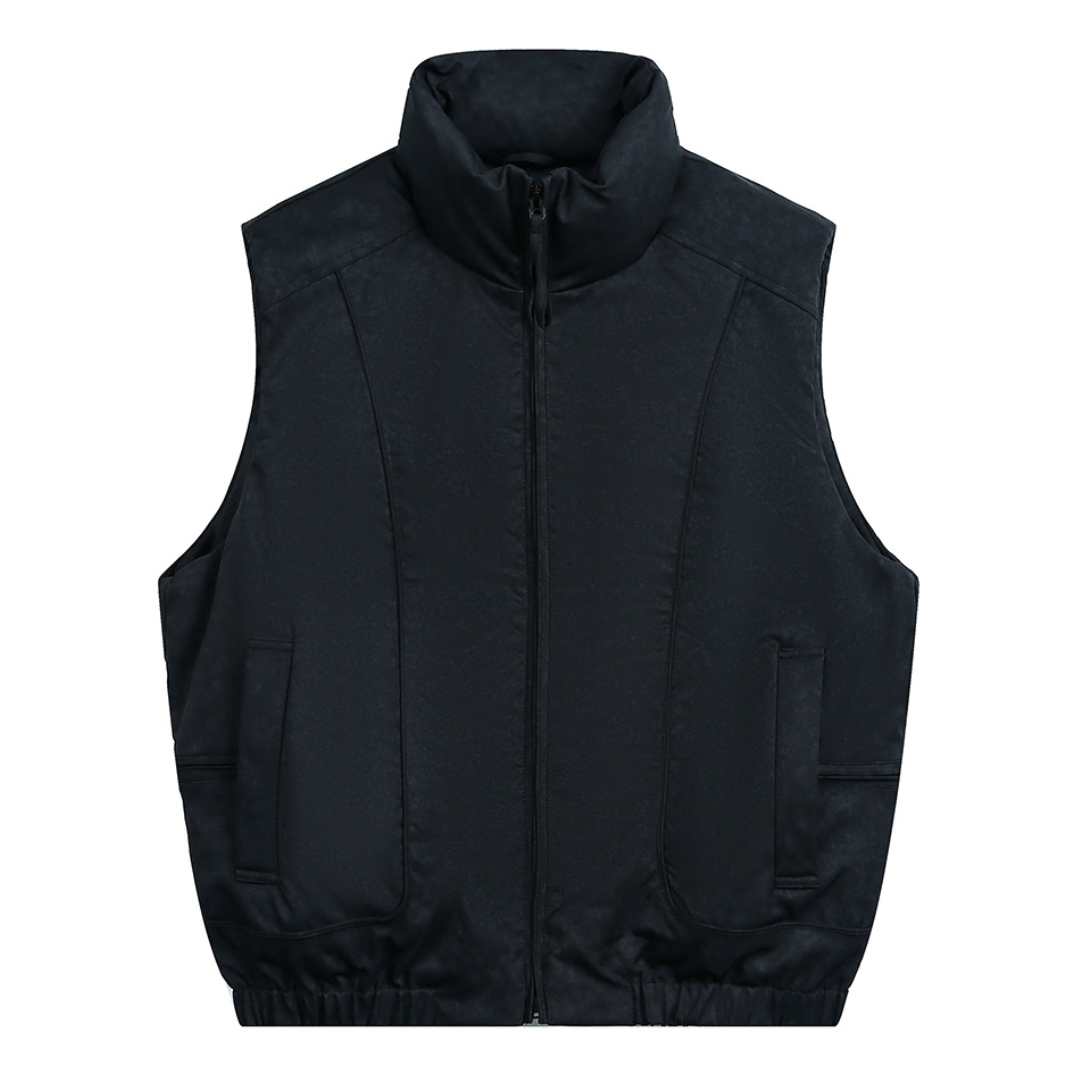 Faux layered wool polo collar knit N748