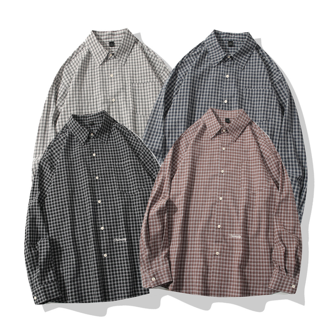 ポイントロゴ　グラフチェック　シャツ　N1251