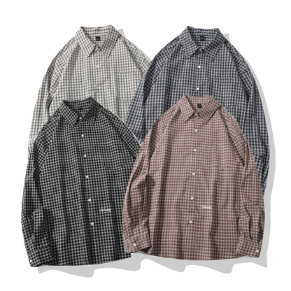 ポイントロゴ　グラフチェック　シャツ　N1251