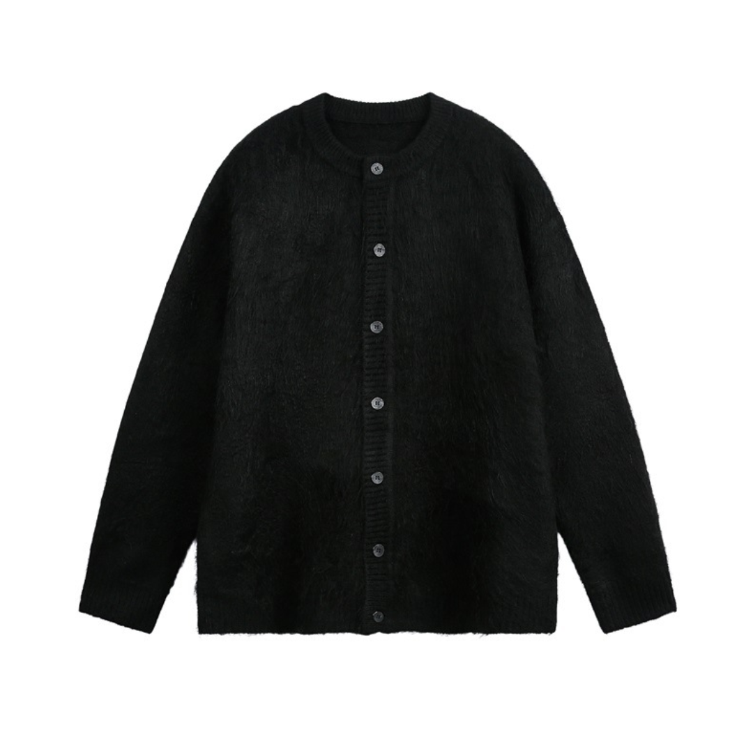 シャギーニット　クルーネック　カーディガン　N940