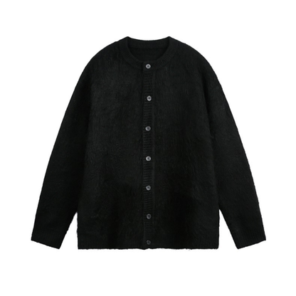 シャギーニット　クルーネック　カーディガン　N940