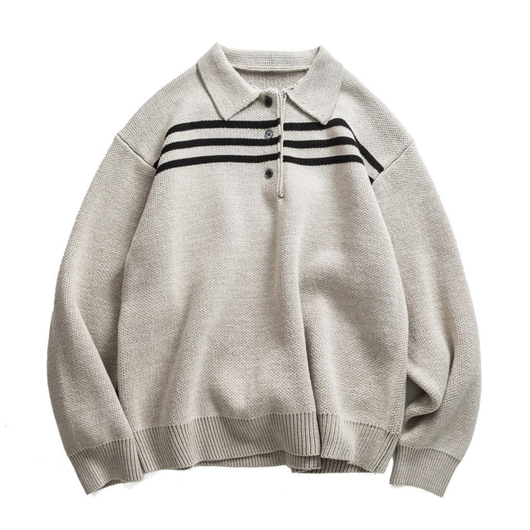パネルライン　コットン混　ポロカラーニット　N880