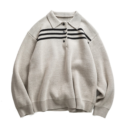 パネルライン　コットン混　ポロカラーニット　N880