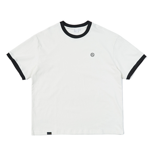 ワンポイント刺繍　リンガーTシャツ　N572