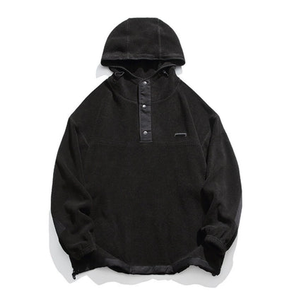 Half button fleece hooded pullover C245