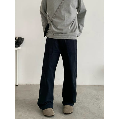 ウォッシュド　ストレートブッシュパンツ　B607