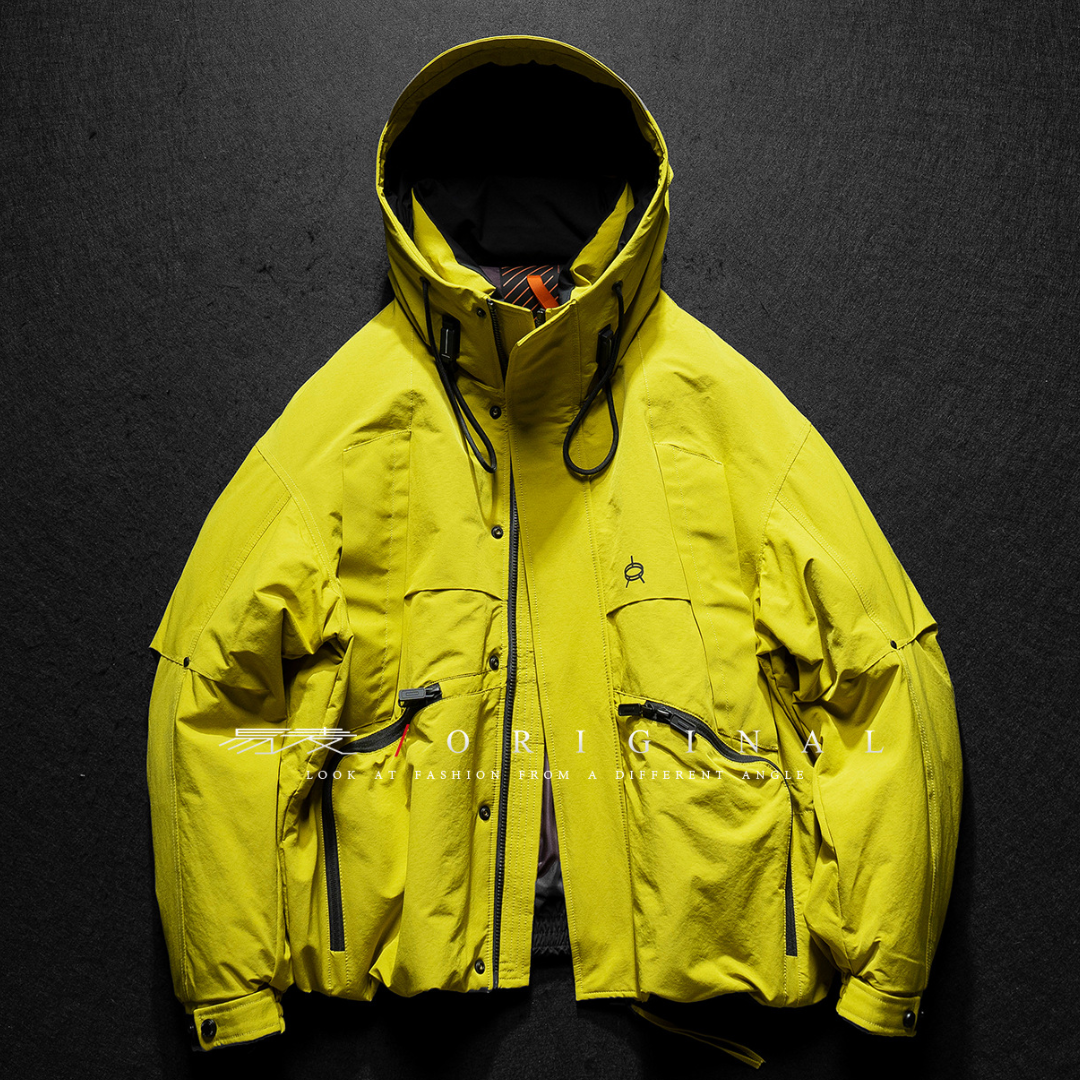 [YMORIGINAL] White Duck Down Zip Pocket Hooded Jacket N852