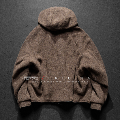 【Y.M.ORIGINAL】ホワイトグースダウン　ツイード　フードジャケット　N845