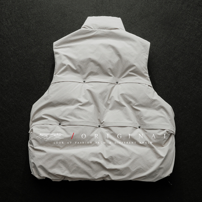 [YMORIGINAL] White Duck Down Fly Front Vest N870