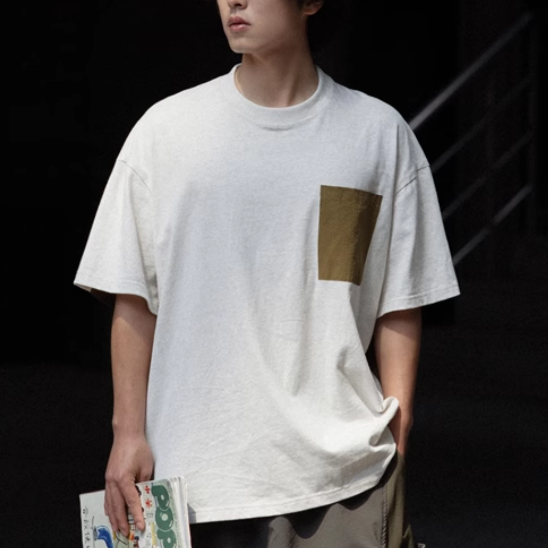 バックサイド　布帛切り替え　Tシャツ　N404