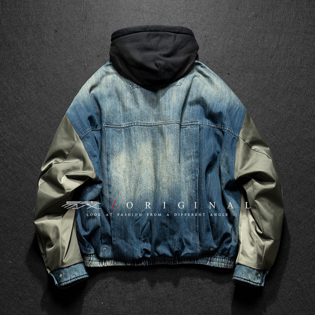 [YMORIGINAL] White Duck Down Denim Layered Jacket N856