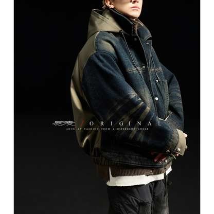[YMORIGINAL] White Duck Down Layered Denim Jacket N840