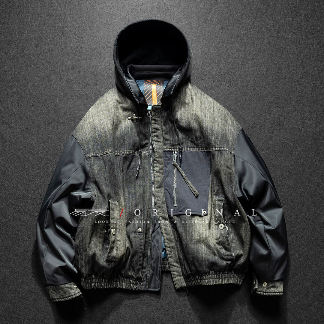 [YMORIGINAL] White Duck Down Denim Layered Jacket N856