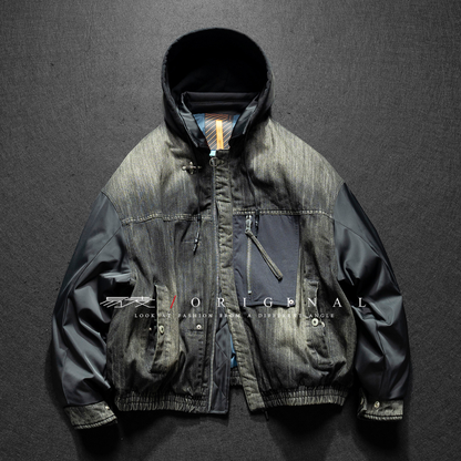 [YMORIGINAL] White Duck Down Denim Layered Jacket N856