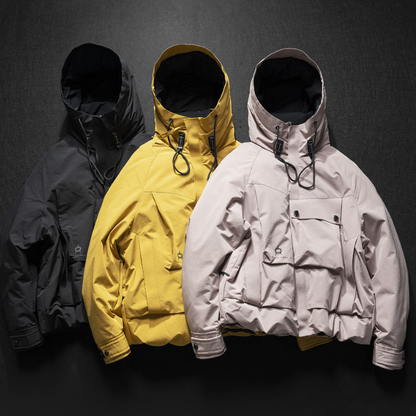 [YMORIGINAL] White Duck Down Big Pocket Hooded Jacket N849