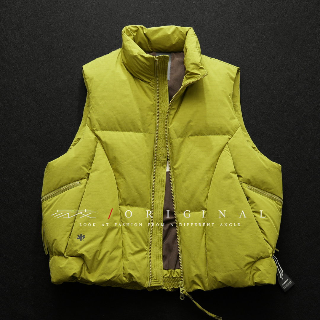 [YMORIGINAL] White Duck Down Double Zip Stand Vest N842
