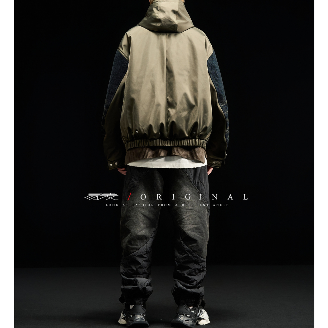 [YMORIGINAL] White Duck Down Layered Denim Jacket N840