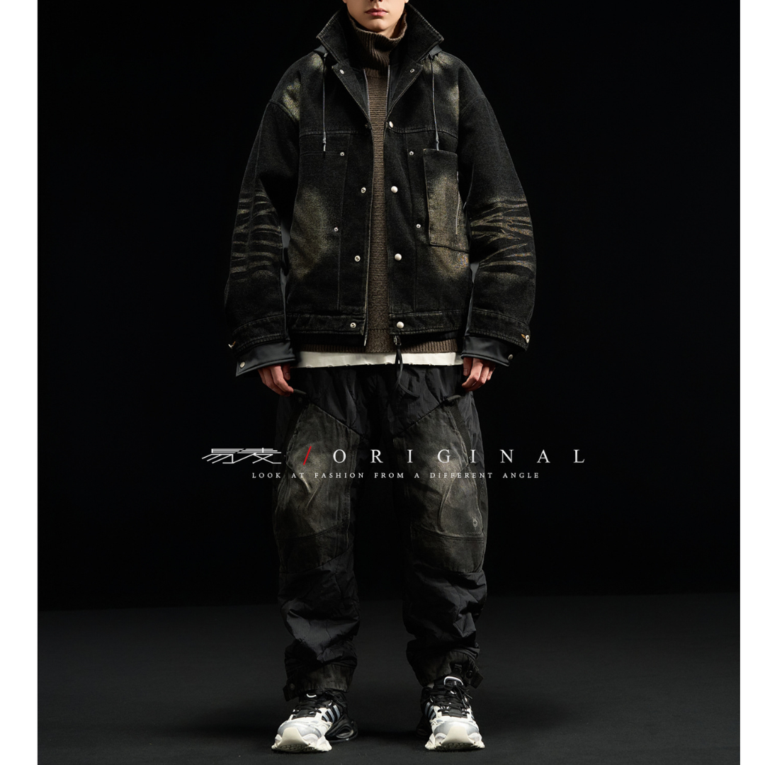 [YMORIGINAL] White Duck Down Layered Denim Jacket N840