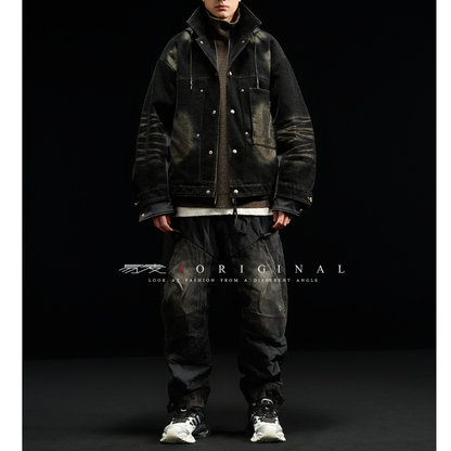 [YMORIGINAL] White Duck Down Layered Denim Jacket N840