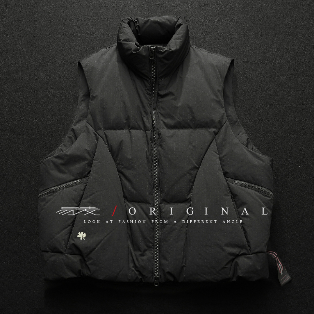 [YMORIGINAL] White Duck Down Double Zip Stand Vest N842