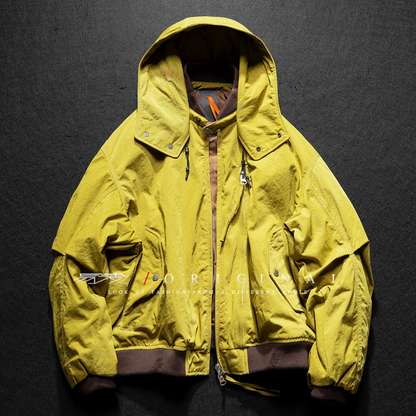 [YMORIGINAL] White Duck Down Detachable Hood/Ribbed Jacket N844