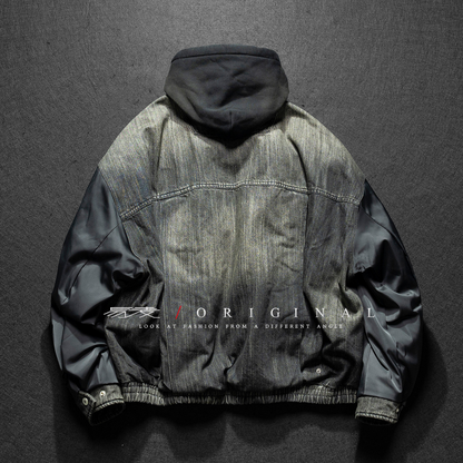 [YMORIGINAL] White Duck Down Denim Layered Jacket N856