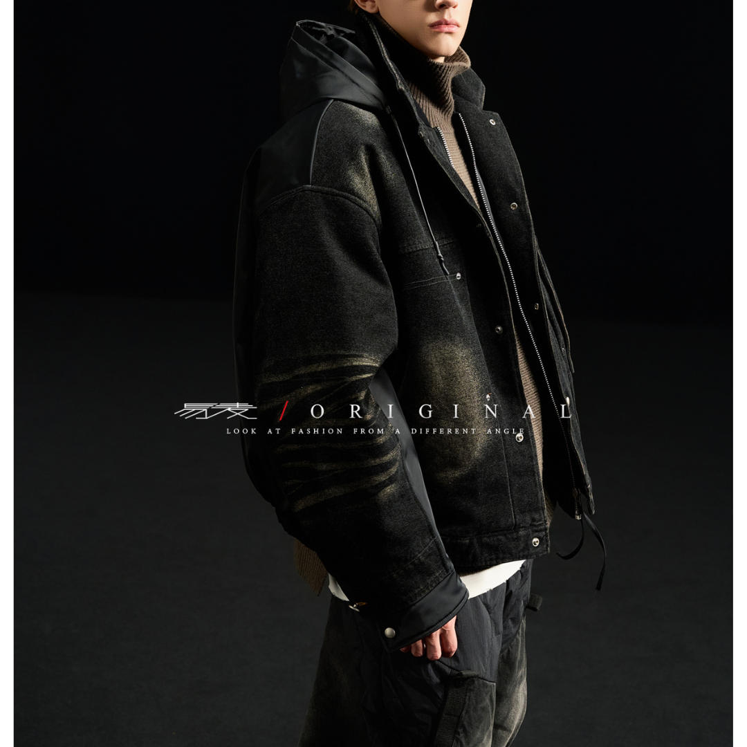 [YMORIGINAL] White Duck Down Layered Denim Jacket N840