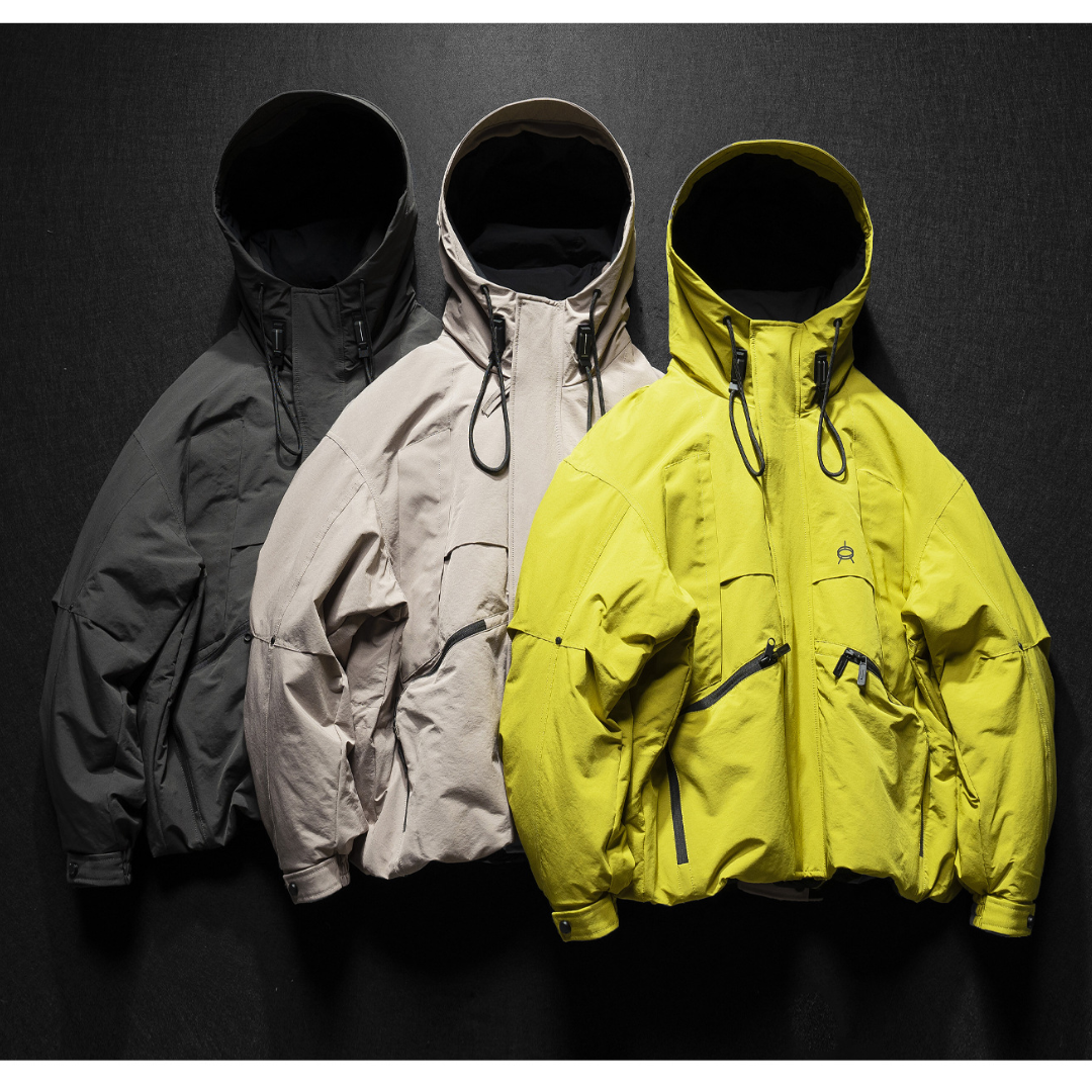 [YMORIGINAL] White Duck Down Zip Pocket Hooded Jacket N852