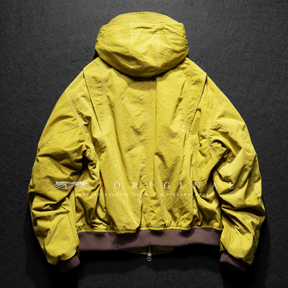 [YMORIGINAL] White Duck Down Detachable Hood/Ribbed Jacket N844