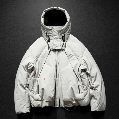 【Y.M.ORIGINAL】ホワイトダックダウン　ボリューム　フードジャケット　N855