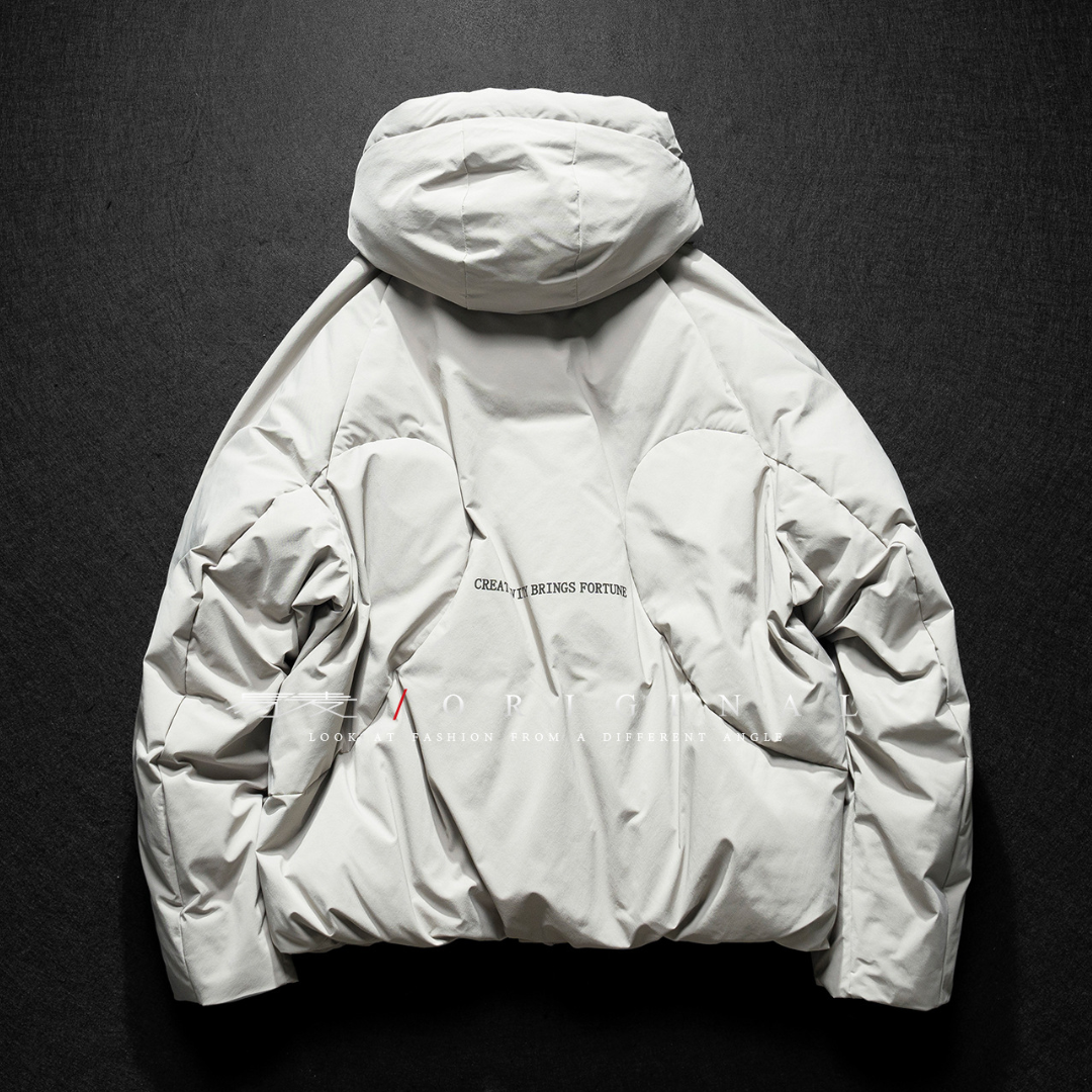 【Y.M.ORIGINAL】ホワイトダックダウン　ボリューム　フードジャケット　N855