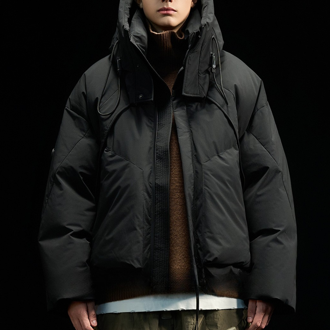 【Y.M.ORIGINAL】ホワイトダックダウン　ボリューム　フードジャケット　N855