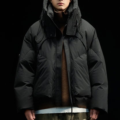 【Y.M.ORIGINAL】ホワイトダックダウン　ボリューム　フードジャケット　N855