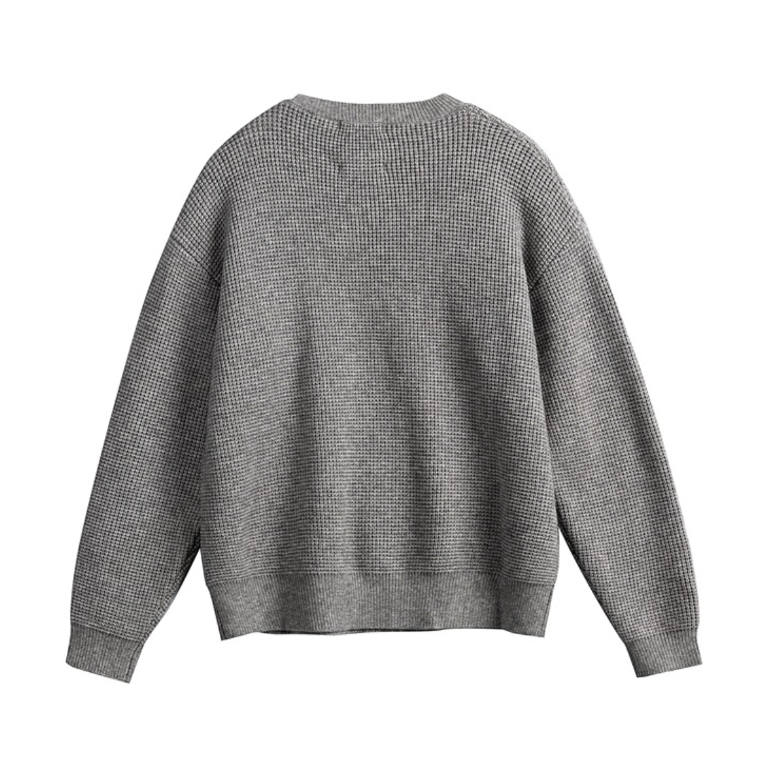 ワッフル　ヘンリーネック　ニット　N1017