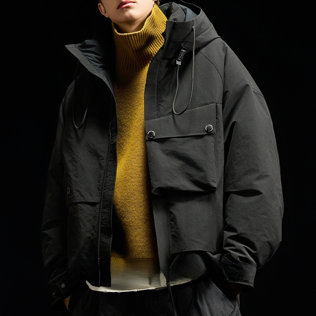 [YMORIGINAL] White Duck Down Big Pocket Hooded Jacket N849